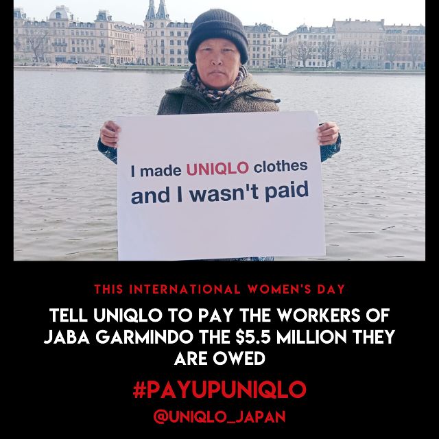 「ユニクロ支払って」キャンペーンビラ１